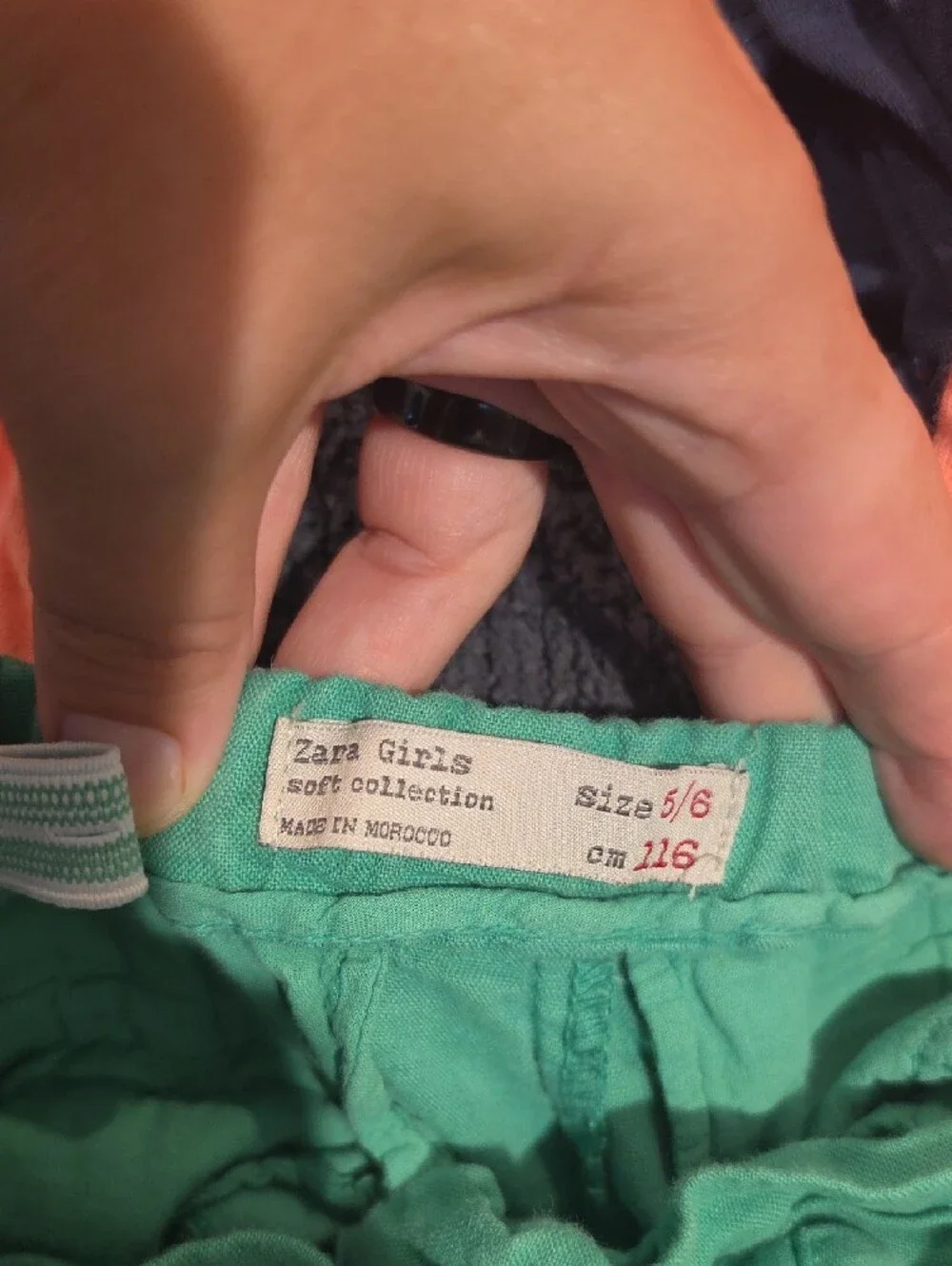 Zara Green Girls' Shorts with Front Pockets
